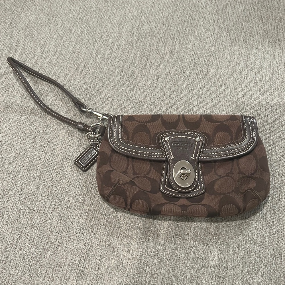Brown Coach Wristlet